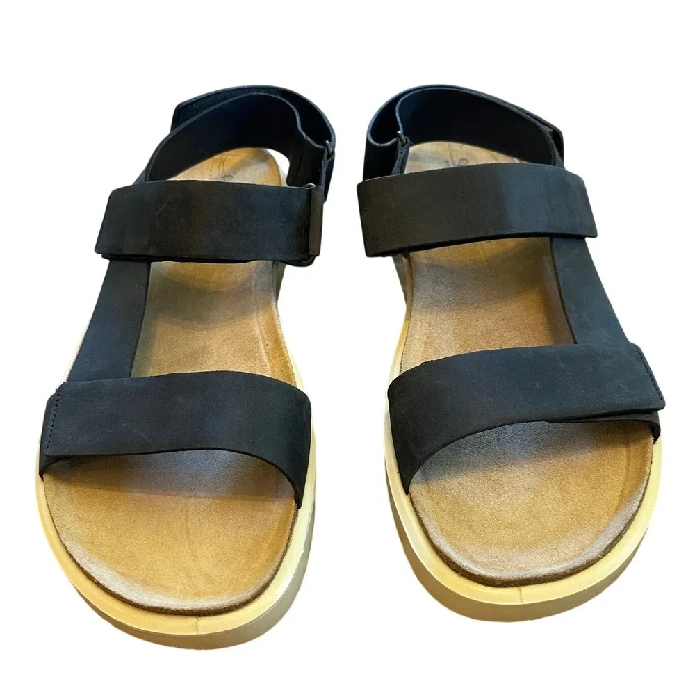 ECCO Corksphere Black Platform Sandals Men's 46